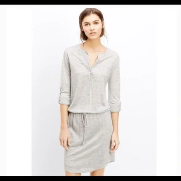 Vince | Dresses | Vince Linen Henley Dress M | Poshmark